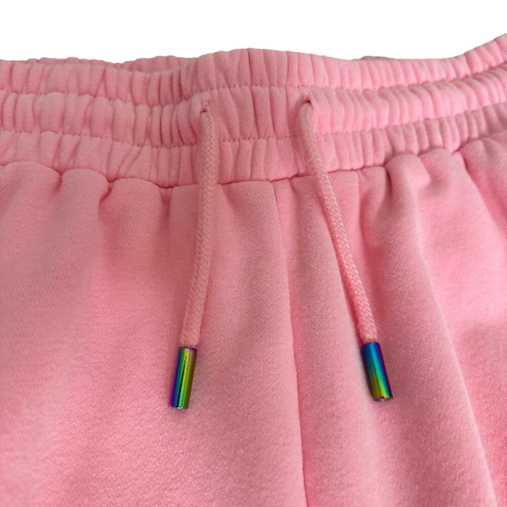 Queen of Sparkles Pink Sequin Rainbow Flame Sweatpants Joggers Large Womens - Picture 10 of 16